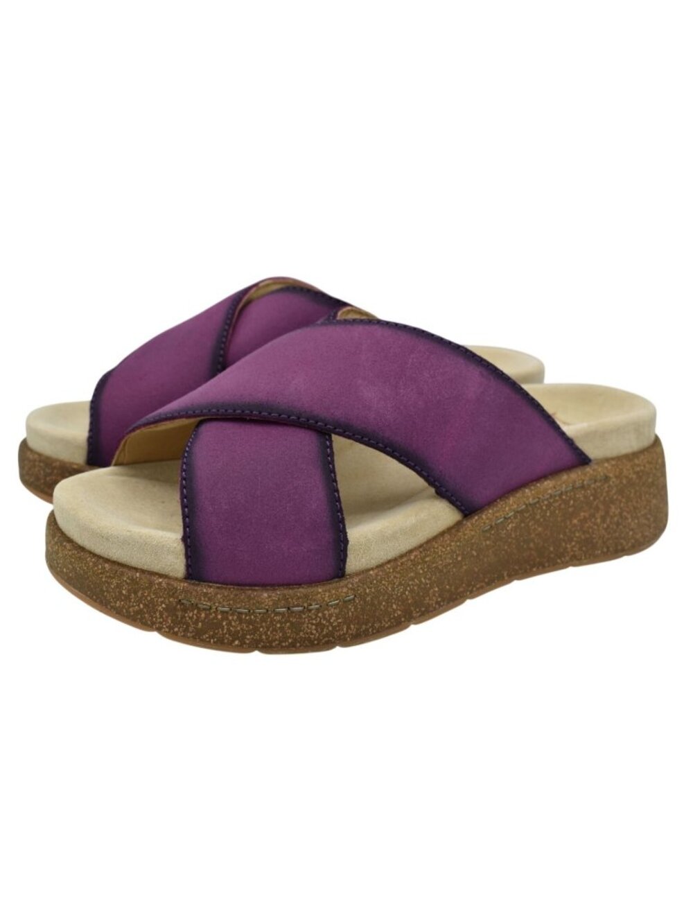 Dansko Womens Size EU 37 Bridget Burnished‎ Suede Plum Slides Sandals Shoes